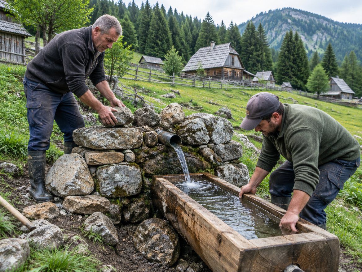 Mještani uređuju seosku česmu u Lever Tari